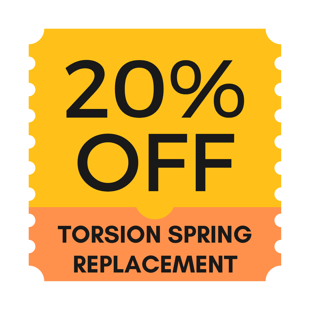 20 percent off torsion spring replacement