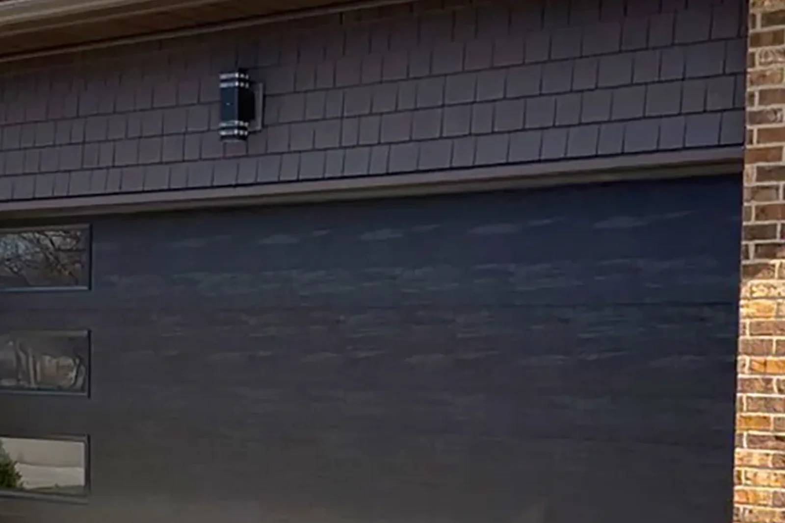 Modern garage door after replacement