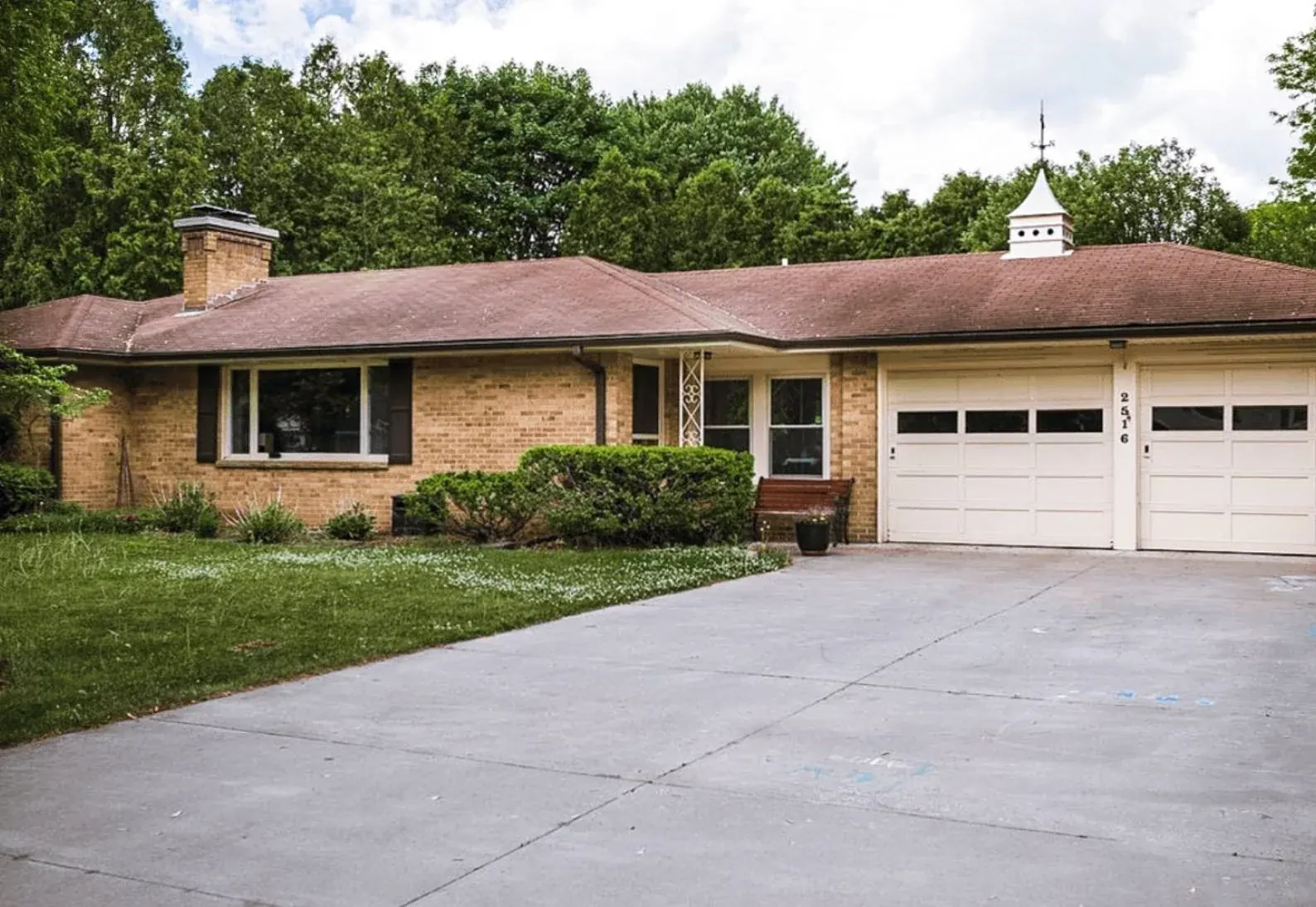 Garage door before off-track and alignment repair