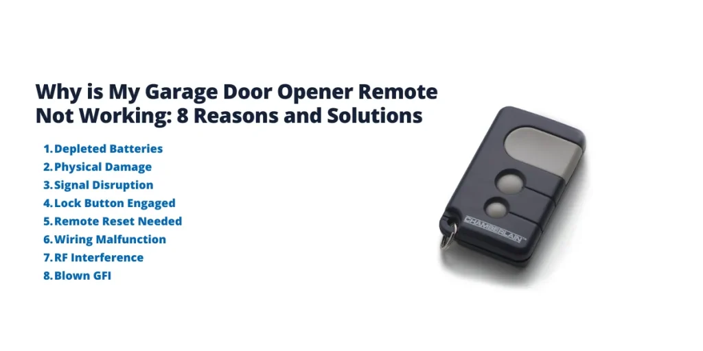 Why is My Garage Door Opener Remote Not Working