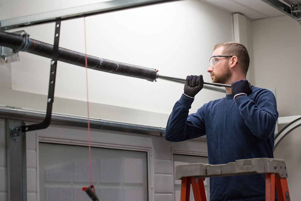 Garage door torsion spring repair